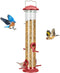 Kingsyard Metal Bird Feeders for Outdoors Hanging, Extra Thick Tube Bird Feeder w/Steel Hanger & 4-Port, 15 inch, Chew-Proof, Weather and Water Re...