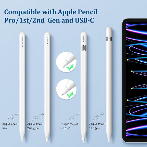 Replacement Tips for Apple Pencil 2nd Gen/1st Gen/USB-C/Apple Pencil Pro,No Wear Out Apple Pencil Tips,Metal Pencil Nibs for Precise Control-Pen L...