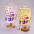 Flower Lamp Bedside Lamps Pressed Flowers Table Lamp with Wood Base – Linen Shade Small Lamps for Nightstand, Bedroom Living Room Kids Rooms Class...