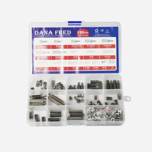 M4 Hex 304Stainless Steel Standoff Male Female Metric Thread Mount Spacer Screw Nut Bolt Motherboard Spacer Prototyping Accessories for PCB, Quadc...