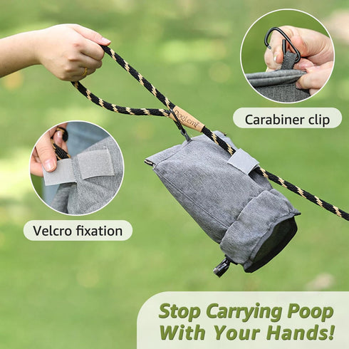Dog Poop Bag Holder,Dog Walking Bag with Poop Bag Dispenser,Reusable Smell Proof Dog Waste Bag,Pet Poop Pouch with Magnetic Closure,Portable Dog A...