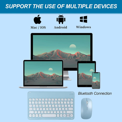 Bluetooth Keyboard and Mouse Combo?Rechargeable keyboard mouse combo?Ultra-Slim Portable Compact Wireless Mouse Keyboard Set for iPad/iPad Pro/iPa...