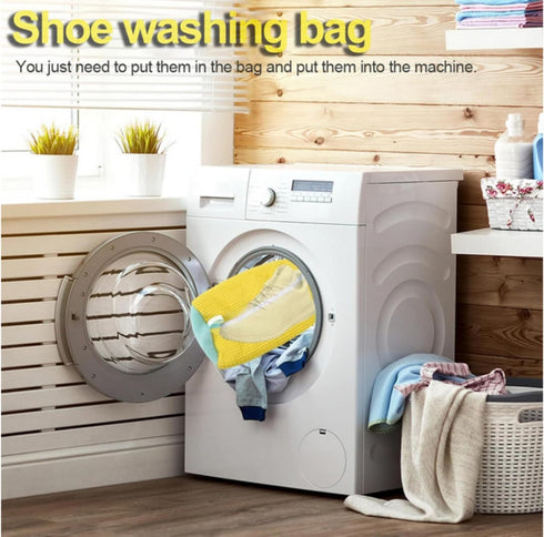 Shoe Washing Machine Bag Laundry Bag,JIAOYUNLILI 360° Wrap-Around Shoe Cleaning Bag, Reusable Shoe Washing Bag for All Shoe Types,Sneaker Washing ...