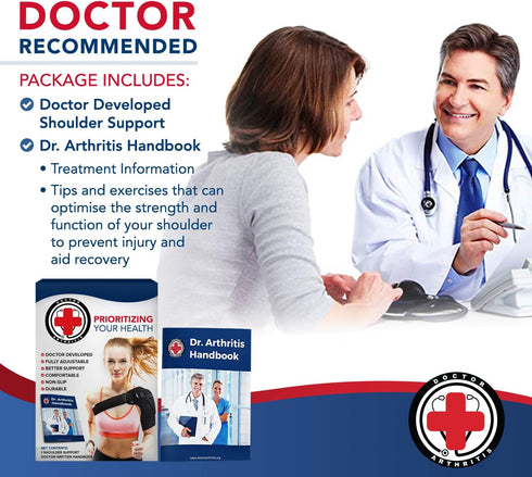 Dr. Arthritis Doctor Developed Shoulder Brace for Pain Relief & Recovery - Left Right Shoulder Brace - for Women Men, with Handbook (Black)...