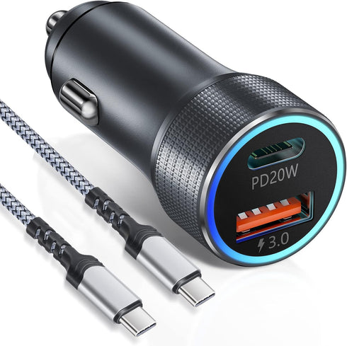 USB C Car Charger, Bangfun 36W Dual 12V Car Charger USB C Cigarette Lighter Adapter USB Car Phone Charger Plug for iPhone 15 14 13 iPad Pro, Samsu...