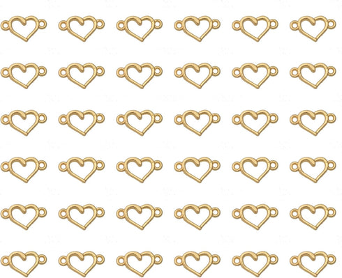 Ruwado 50 Pcs Small Hollow Heart Jewelry Making Kits with 2 Hole Cute 1.5 x 0.8 cm for Women Girls DIY Crafting Beading Necklace Bracelet Keychain...