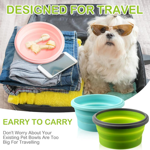 4 Pcs Camping Bowl with Lid Collapsible Silicone Bowl Lunch Box Salad Bowl Expandable Food Storage Container Set Folding Travel Bowl for Hiking He...