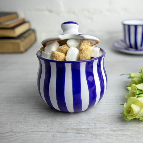 City to Cottage Ceramic Sugar Bowl with Lid, 10oz Sugar Contanier for Coffee Bar, Sugar Dispenser Bowl, Salt - Condiment Pot for Kitchen Counter, ...