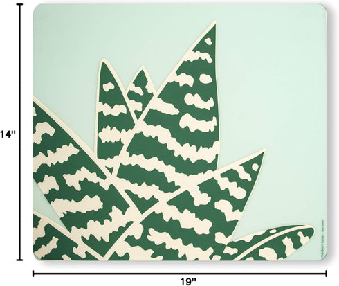 modern-twist 14 x 16 Silicone Placemat, BPA, PVC-Free Table Mat, Dishwasher Safe, Conservatory Print in Tiger Aloe, Pack of 1...
