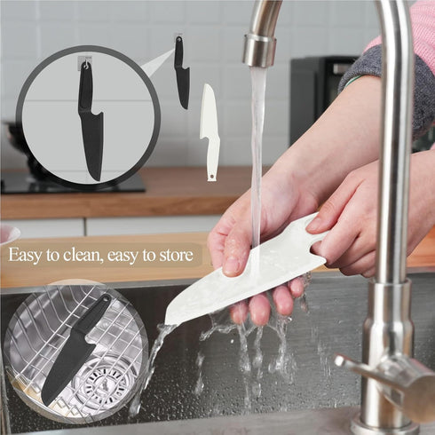 2 PCS Nylon Knife Safe for Kids, Professional Lettuce Knife for Real Cooking, Heat-resistant Plastic Knife for Nonstick Pans, Best as Cake Knife e...