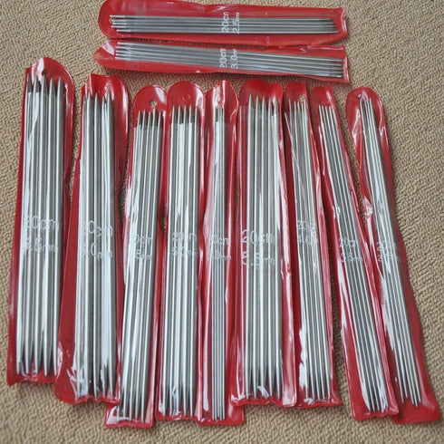 New 11x5 PCS 11 Sizes 20cm Double Point Stainless Steel Straight Knitting Needles Sweater Knitting Needles Sets 2-6.5mm FBA...