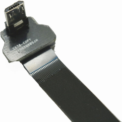 Black FPV Flat Slim Thin Ribbon FPC Cable Micro USB 90 Degree Angle to Standard USB A for sync and Charging (100CM)...