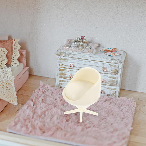 TOYANDONA 4pcs Dollhouse Armchair Miniature Office Chair Dollhouse Rotatable Chair Miniature Chairs Dollhouse Egg Chair Miniature Stool Mini Stool...