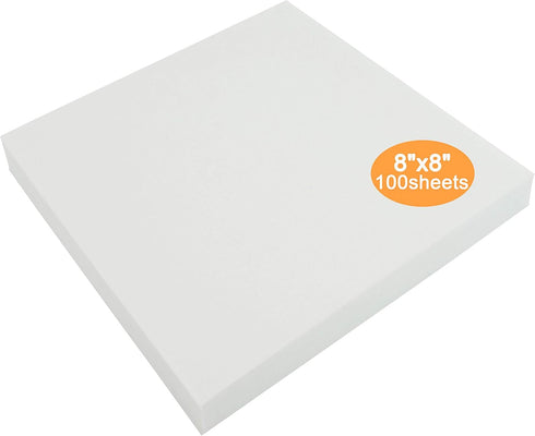 New brothread Tear Away Machine Embroidery Stabilizer Backing 8"x8" - 100 Precut Sheets - Medium Weight 1.8 oz- Fits 4x4 and 6x6 Hoops...