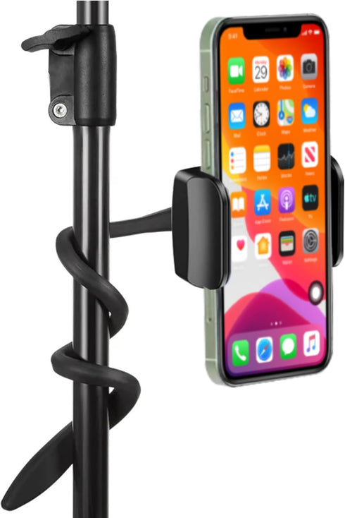 Flexible and Adjustable Gooseneck Phone Holder for Car, Stroller, Treadmill, Shopping Cart, Bike, Boat, Golf Cart - iPhone Holder for Desk, Bed - ...