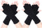 2 Pairs Unisex Fingerless Gloves Half Finger Stretchy Knit Gloves Lengthen Wrist Mittens Winter Warm Gloves...