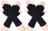 2 Pairs Unisex Fingerless Gloves Half Finger Stretchy Knit Gloves Lengthen Wrist Mittens Winter Warm Gloves...