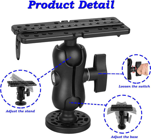 Fish Finder Mount - 360 Degree Ball-Mount Fish Finder Mount Base - Plastic Fish Finder Bracket - Fish Finder Holder - Fish Finder Rack for Boat Ka...