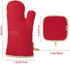 4Pcs Oven Mitts and Pot Holders Set, 572F Heat Resistant Oven Glove, Soft Cotton Lining with Non-Slip Surface for Kitchen Baking BBQ (Red)...