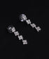 Bridal Necklace Earrings Set Crystal Necklace Rhinestone Dangle Earrings Set for Bride Bridesmaid Silver Square Pendant Necklace Earrings Set Wedd...