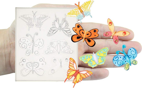 Butterfly Silicone Mold for Fondant Cake Decor, Polymer Clay Craft, UV Resin Epoxy Casting, Jewelry Making 9-Cavity 2021 New Version...