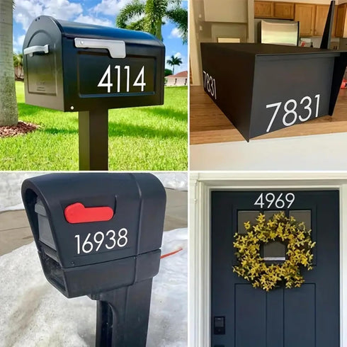 JAJADO Reusable Numbers Stencil Self Adhesive Silk Screen Stencil Mailbox Numbers Craft Stencil Silk Screen Transfer DIY Mesh Stencil for Painting...
