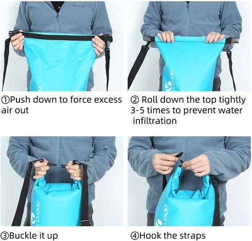 ROCK CLOUD Dry Bag Waterproof 10L Dry Sack for Kayaking Rafting Boating Beach Surfing Swimming Canoe Camping Hiking Fishing Ski, Orange...