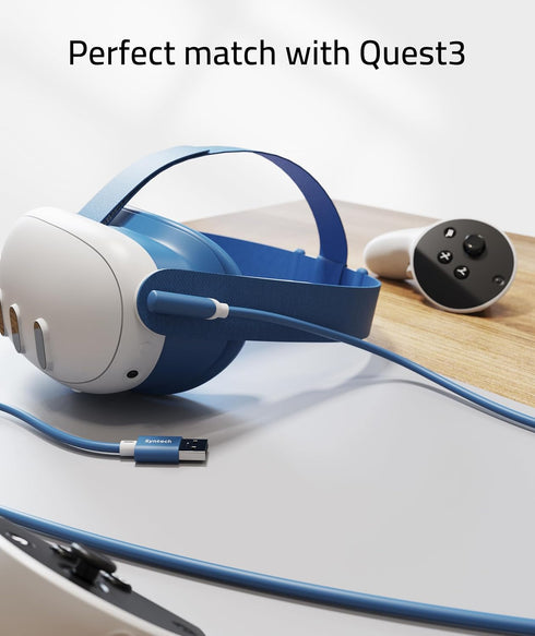 Syntech Link Cable 16 FT Compatible with Meta/Oculus Quest 3, Quest2/Pro/Pico4 Accessories and PC/SteamVR, High Speed PC Data Transfer, USB 3.0 to...
