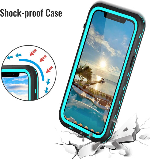 iPhone 13 Waterproof Case -iPhone 13 Full Body 360° Protective Case Shockproof Dustproof IP68 Waterproof Phone Case for iPhone 13 with Built in sc...