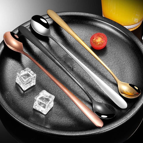 4 Pieces Coffee Spoons Teaspoons Stainless Steel Espresso Spoons Long Handle Soup Spoons Ice Cream Dessert Cake...