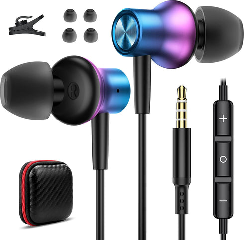 Wired Earbuds 3.5mm Jack Magnetic in-Ear Earphone Stereo Canceling Headphone with Microphone for iPhone iPad Samsung A15 A14 A13 A03s S10 Motorola...