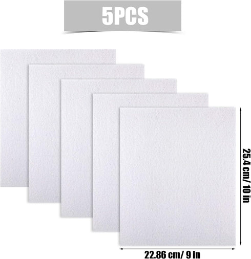 SAVITA 5pcs 25.4 x 22.8cm/10 x 9 inch 3mm Thick Felt Sheets, Stiff Felt Fabric Sheets for Crafts Hard Felt Squares for Sewing Crafting Cushion and...