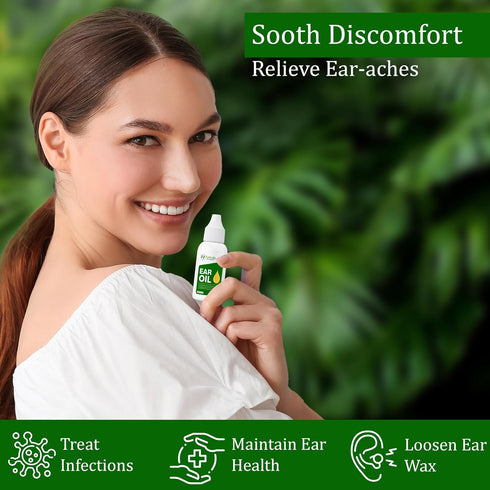 Organic Ear Oil for Ear Infection - Natural Eardrops for Ear Pain, Swimmer's Ear & Wax Removal - Kids, Adults, Baby & Dog Earache Remedy - Ear Dro...
