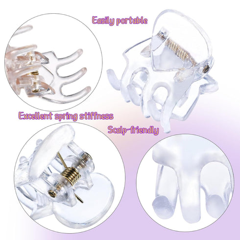Multi-Color Small Hair Clips Pins Clamps Non Slip Hair Claw for Girls & Women of All Ages - Durable Plastic Jaw Clips to Prevent Hair Slippage(48P...
