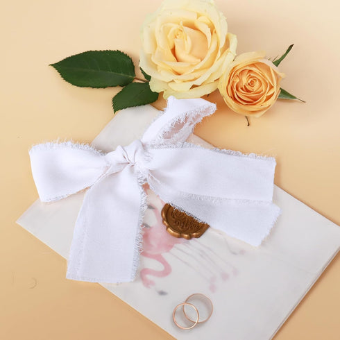 GLAMFIELDS Chiffon Ribbon Fringe Fabric Set 1.5" x 21Yd for Bouquets Wrapping, Wedding Invitations, Decorations, Gifts Wrapping & Bow Making,3 Rol...