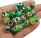 50pcs Assorted Green Resin Imitation Glass European Large Hole Beads Rhinestone Metal Spacer Charms Bead Assortments for DIY Crafts Bracelets Neck...