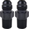 EVIL ENERGY 6AN Male Flare to 1/4" NPT Pipe Fitting Adapter Aluminum Straight Black 2PCS...