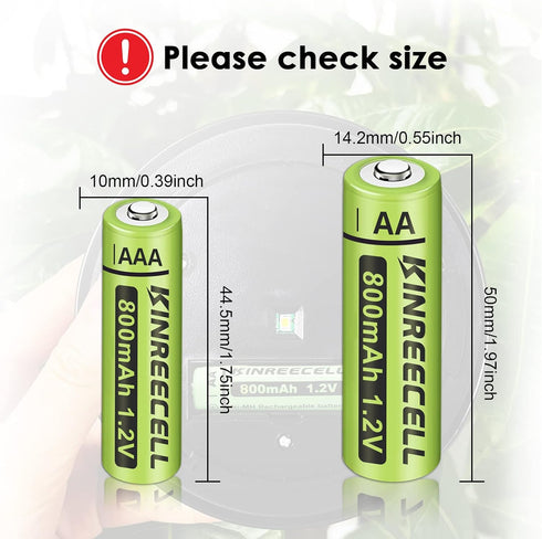 Rechargeable AA Batteries, Ni-MH Double A Solar Batteries High Capacity 1.2V Pre-Charged for Outdoor Solar Lights, String Lights?Pathway Lights(AA...
