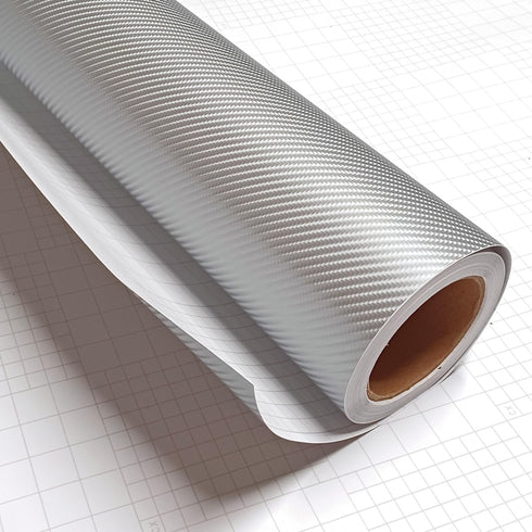 DIYAH 4D Carbon Silver Fiber Vinyl Wrap Sticker with Air Release Bubble Free Anti-Wrinkle (12" x 60" / 1FT x 5FT)...