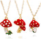 Pack 3 Cute Mushroom Pendant Chain Necklace for Three Best Friends Daughter Gold Dainty Fashion Friendship Christmas Birthday Jewelry BFF Gifts...