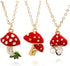 Pack 3 Cute Mushroom Pendant Chain Necklace for Three Best Friends Daughter Gold Dainty Fashion Friendship Christmas Birthday Jewelry BFF Gifts...