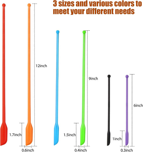 3 Size Multicolor Silicone Spatula with Container for Beauty and Kitchen Reusable, Flexible, 8 Pieces...