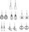 6-20 Pairs Halloween Stud Earrings Sets Spider Web Pumpkin Ghost Drop earrings Bat Cat Witch Stud Earrings Set Halloween Jewelry for Women...