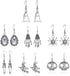 6-20 Pairs Halloween Stud Earrings Sets Spider Web Pumpkin Ghost Drop earrings Bat Cat Witch Stud Earrings Set Halloween Jewelry for Women...