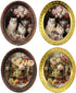 iLAND Miniature Dollhouse Accessories, 4 Dollhouse Picture Frames Set w/Printed Paintings (Golden Color)...