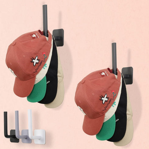 Hat Rack for Baseball Caps Adhesive Hat Hooks for Wall, Hat Hanger Storage Baseball Cap Organizer, No Drilling Strong Hat Holder for Door, Closet,...
