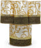 4" X 10 Yards White/Gold Florence Christmas Wide Gold Backed Wired Ribbon...