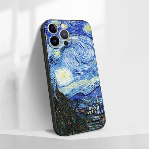 Case for iPhone 14 Pro, Starry Night Famous Art Phone Case, Van Gogh iPhone Case, Shockproof Drop Protection Cool Phone Cover...