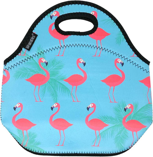 Wrapables® Insulated Neoprene Lunch Bag, Flamingoes...