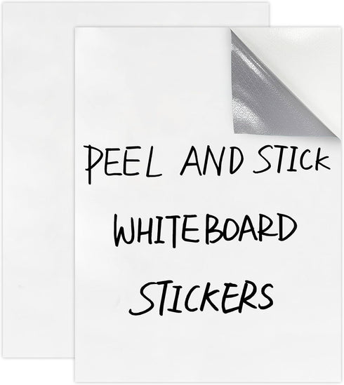 Dry Erase Board Sticker - 8.3'' x 11.7'' x 2PK New Stain Proof Dry Erase Sheets - Whiteboard Stickers - White Board Stick On Wall/Desk/Refrigerato...